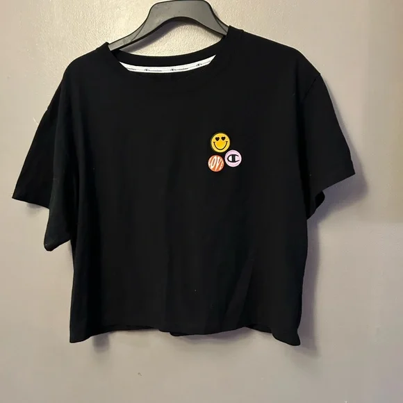 BLACK CHAMPION SMILEY PATCH TEE - Picture 2 of 7